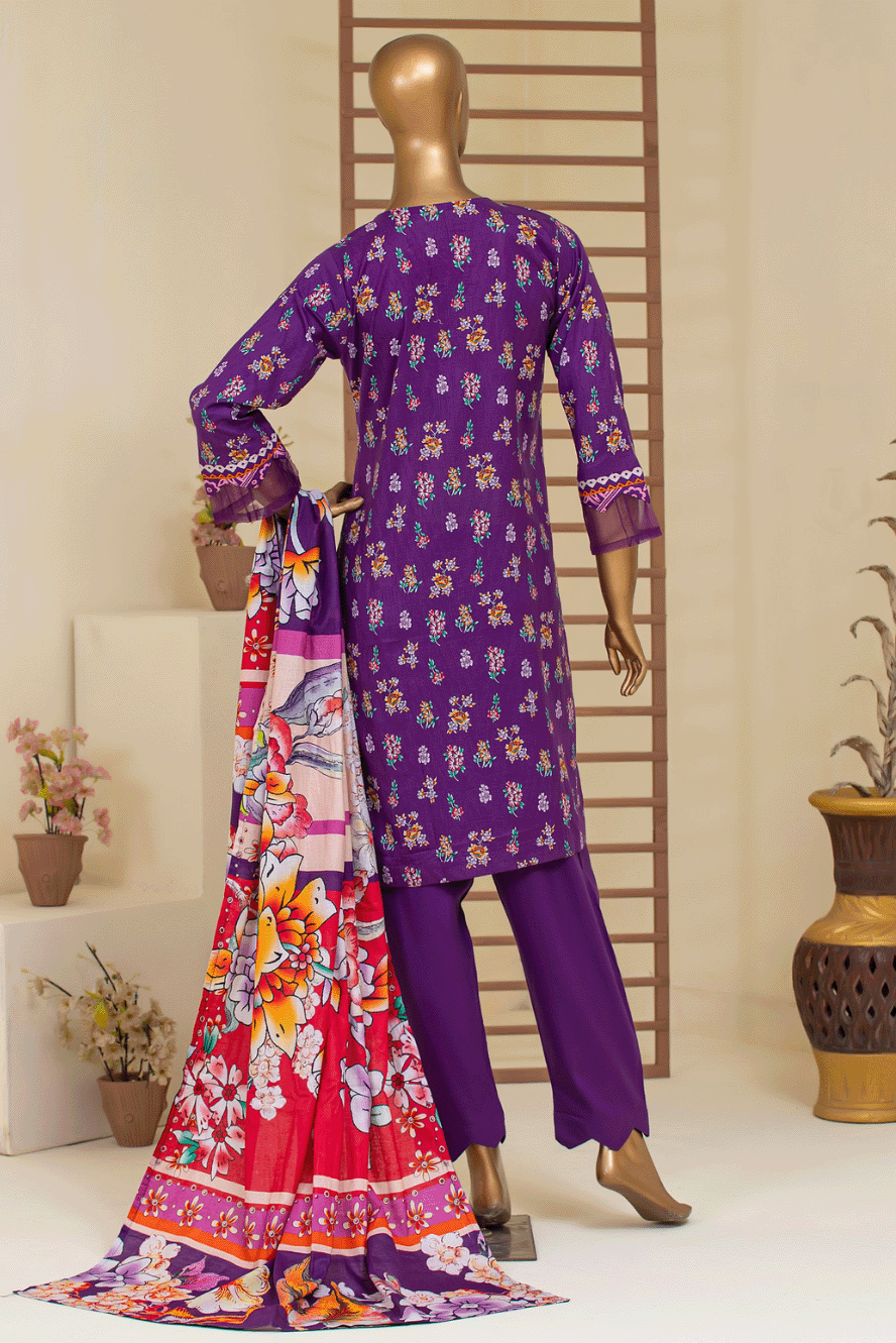 Aamsah's purple floral kurta detailed with embroidery, rivaling designs by FabIndia and Biba