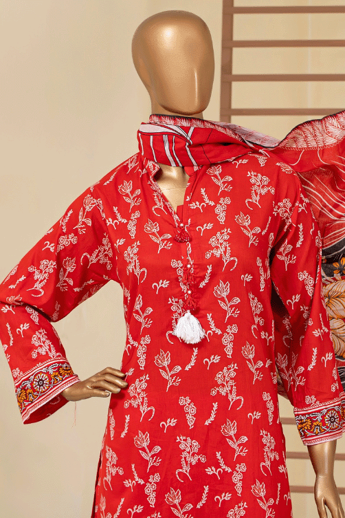 Aamsah's vibrant red floral kurta with white embroidery, a sophisticated alternative to Global Desi and W for Woman.