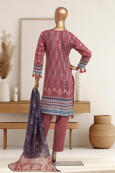 Modest maroon embroidered lawn set with intricate designs by Aamsah, competing with Maria B, Khaadi, and Nishat Linen collections.